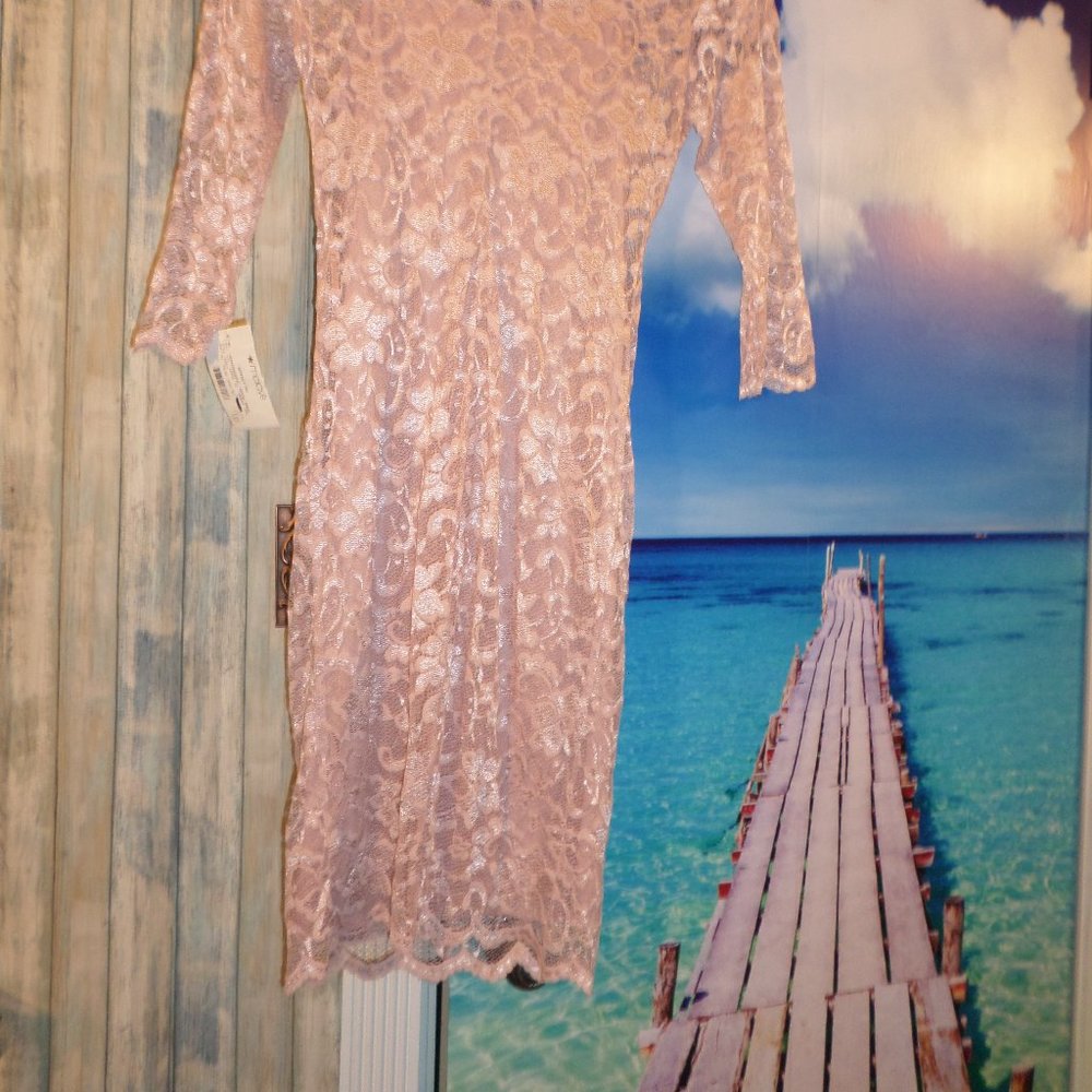MARINA DUSTY ROSE LACE SLIP DRESS - Picture 4 of 4